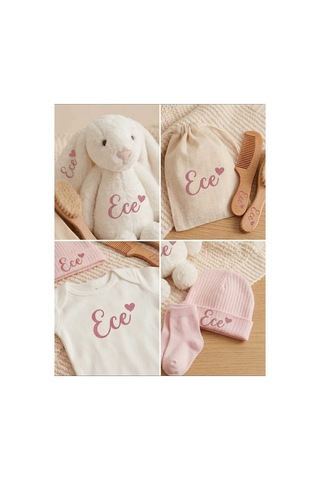 P&m Gift Shop İsme Özel Yenidoğan Bebek Seti Premium Pembe