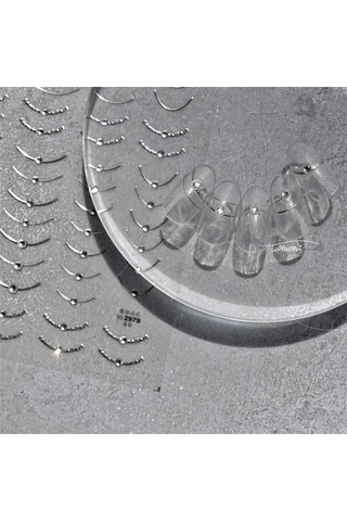 Flybuy 1 Adet 5d Rhinestones Retro Dalga Tırnak Etiketler Altın Gümüş To3353