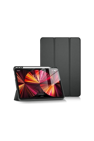 Newface Apple İpad Pro 11 2024 Kılıf Tablet Smart Kılıf - Siyah Arka Kapak