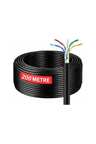 200 Metre Cat6 Kablo Awg23 Bakır Tel Double Layer İç Ve Dış Mekan Ethernet İnternet Kablosu