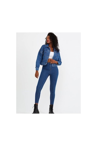 Zdnjeans Kadın Denim Kot Ceket Mavi