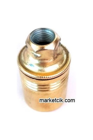 Marketcik Dekoratif E14 Düz Sarı Metal Duylar