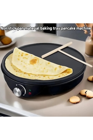 Honeybeeshop Gbmn Yapışmaz Elektrikli Gözleme Ve Krep Makinesi 25cm Siyah Ayarlanabilir Isı Kontrolü İnce Kalın