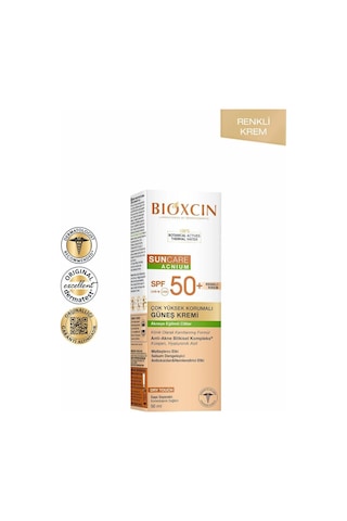 Bioxcin Sun Care Akneye Eğilimli Ciltler İçin Renkli Güneş Kremi SPF50+ 50 ML