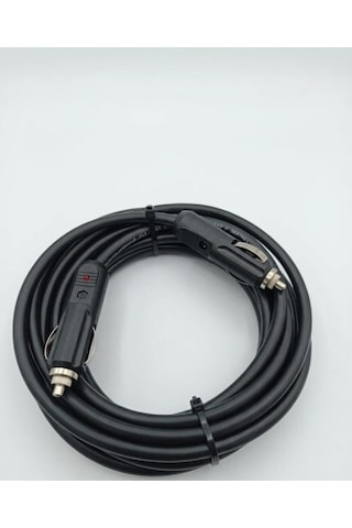 Araç Çakmaklık Uzatma Kablosu Erkek+erkek 12-24 Volt 16 Amper 2 X1 Mm Ttr Bakır 10 Mt-siyah