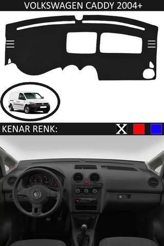 Torpido Koruma Halısı Siyah Kenar Renk Siyah Volkswagen Caddy 2004+ İle Uyumlu