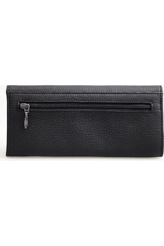 Guard Leather Guard Mat Siyah Deri Kadın Cüzdanı Çok Renkli