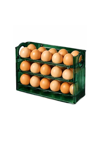 Microcase Sert Abs Plastik Dolapiçi Yumurta Organizer Ve Standı Kapaklı Tasarım Al5453 Yeşil