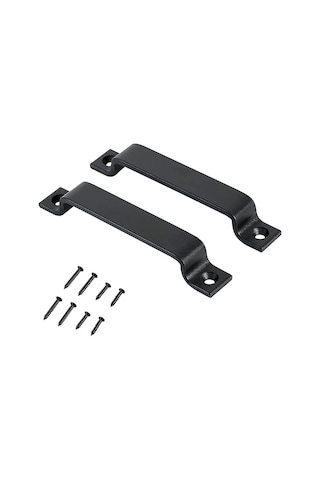 Sürgülü Kapı Kolu Masif Siyah Çelik Kapı Kolu Siyah Sürgülü Kapı Çekme Kolu