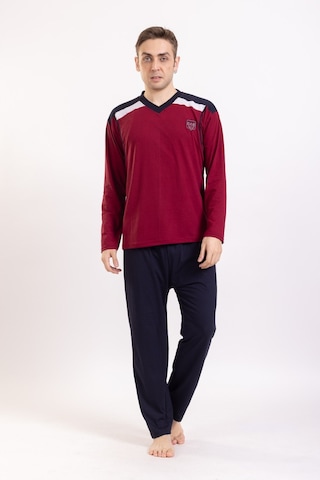 Pemilo Erkek 980 Uzun Kol Süprem Pijama Takımı Bordo Bordo
