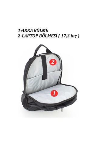 Siyah Basic 17,3 İnç Unisex Laptop Sırt Çantası Renkli Çok Renkli