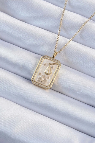 316l Çelik Zincir Gold Renk Zirkon Taşlı Çerçeveli Tarot Kolye çok renkli
