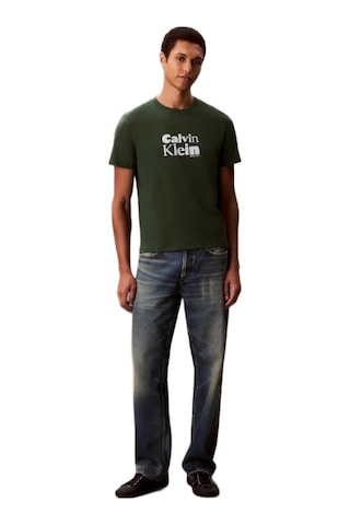 Calvin Klein Lv04rd820 Ss 30s Eu Calvin Klein Bold Grap Erkek Tişört Yeşil