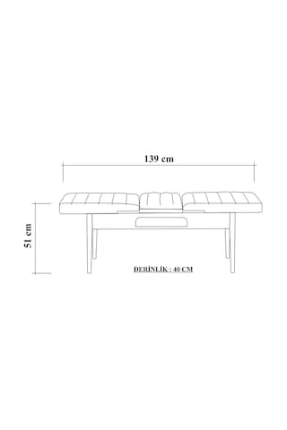 Ahşap Açılır Bench Beyaz Soho Gri
