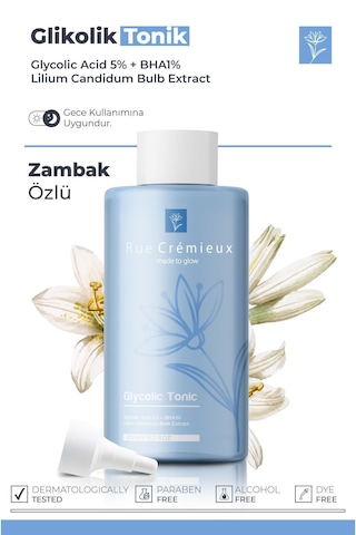 Gözenek Sıkılaştırıcı Ve Arındırıcı Zambak Özlü Tonik 200ml Glycolic Acid 5% Bha %1 - Tk