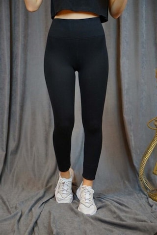 Incebelli Kadın Siyah Toparlayıcı Zayıf Gösteren Yüksek Bel Taytsiyahm Siyah