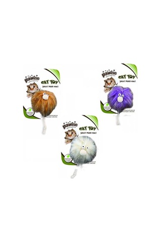 Pawise 7 CM Catnipli Tüylü Canavar Peluş Kedi Oyuncağı Çok Renki