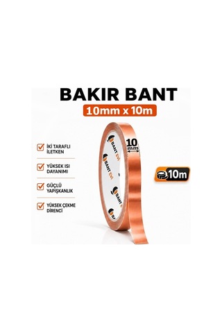 Bakır Bant 10mm X 10metre İletken Bakır Bant