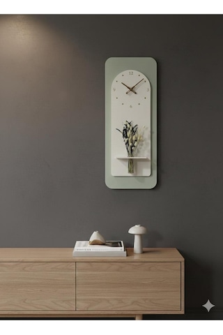 Açelya Ahşap Pilli Ledli İskandinav Tarzı Salon Duvar Rafı Modern Çiçeklik 40x100 Cm Çok Renkli