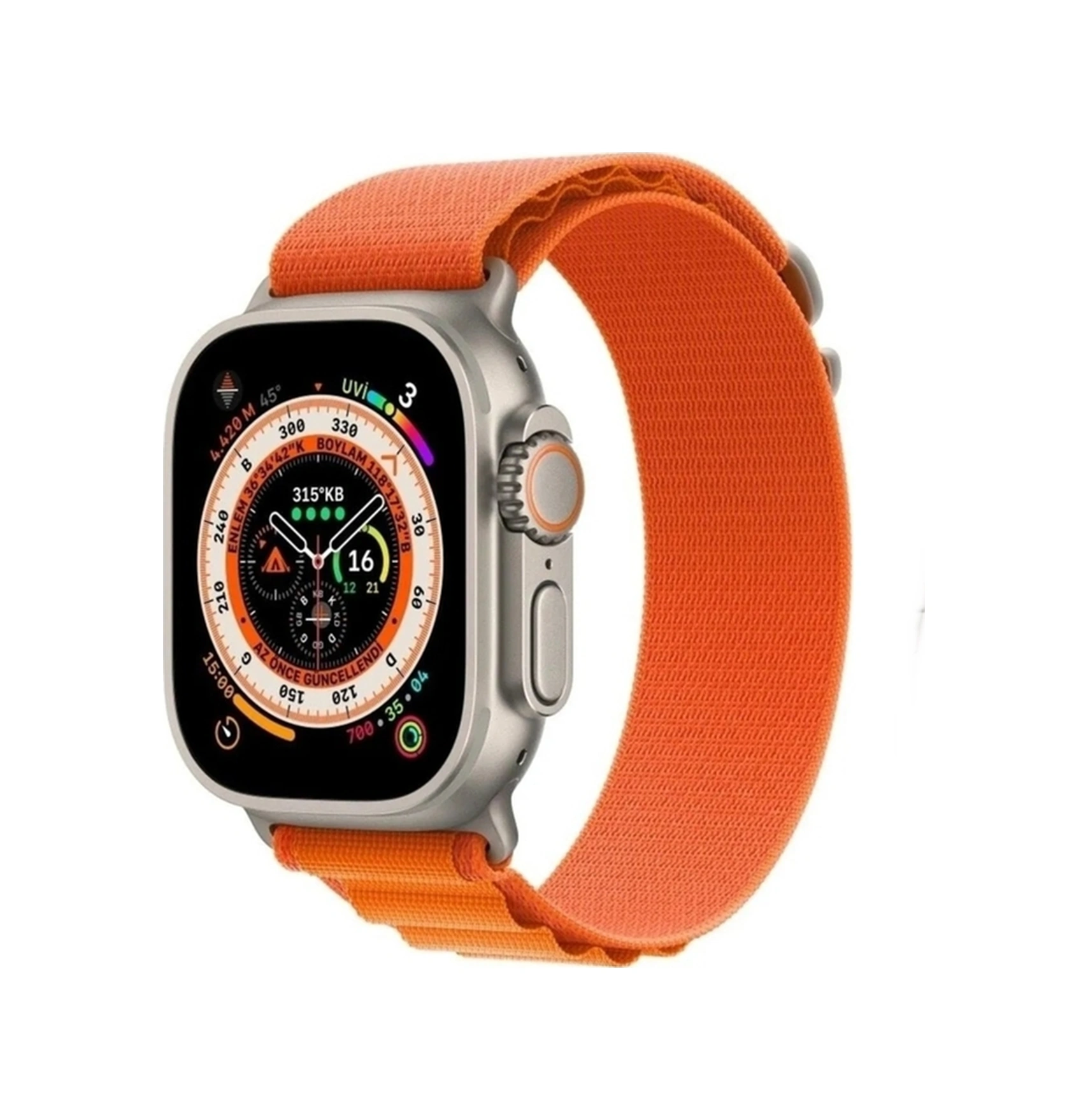 Adige Apple Uyumlu Watch 11 46mm Kordon Kayış Kumaş Alpine