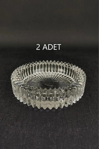 Rotanev Kristal Lüks Küllük Cam Puro Kül Tablası Yuvarlak Kül Tabağı 2 Adet