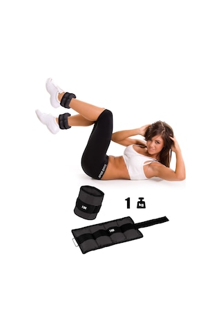 Spor Byfit 1 Kg x 2 Adet Siyah El veya Ayak Bileği Ağırlığı Siyah
