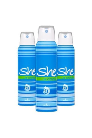 She is Cool Kadın Sprey Deodorant 150 ML x 3