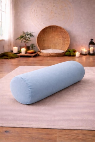 Yuvarlak Zafu Meditasyon Minderi & Bolster Minderi İkili Yoga Meditasyon Minder Seti Mavi