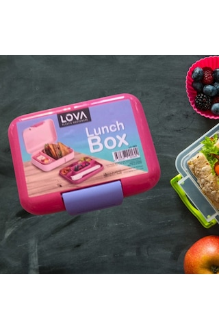 Lova Bölmeli Beslenme Kutusu, Çocuk Kahvaltı,okul Kabı Pembe