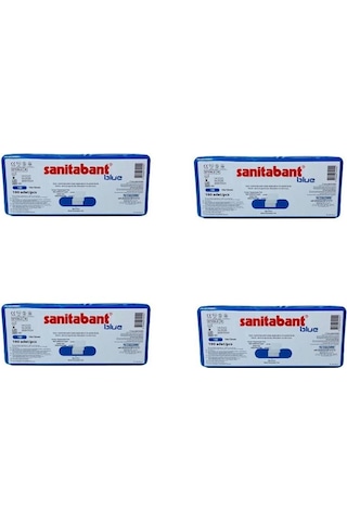 Sanitabant Metal Pedli Steril Mavi Yara Bandı 100 lü x 4 Kutu