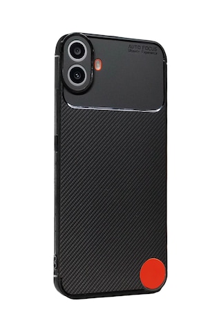 Nothing Phone Nothing Cmf Phone 1 Uyumlu Kılıf Karbon Tasarım Kamera Korumalı Silikon Telefon Kılıfı Kapak Siyah