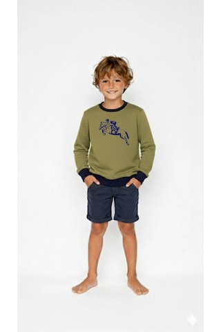 Coupon Çocuk Sweatshirt / Logo Baskılı Hardal
