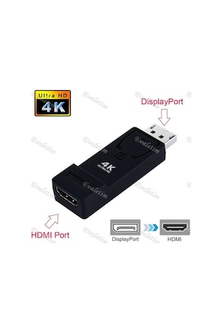 Displayport To Hdmı 4K 4946P Adaptör Kablosu Uç Display Port Çevi