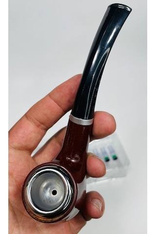 Big Pipe Ahşap Görünümlü Sert Akrilik Pipo 10 CM