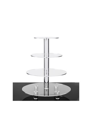 4 Tier Yuvarlak Cupcake Stand Güçlü Gıda Sınıfı Malzeme Pasta Kulesi Tatil Düğün Doğum Günü Partisi Çok Renkli