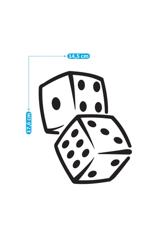 İkili Zar Araç Sticker 21x29 Cm, Oto Sticker, Araba Sticker