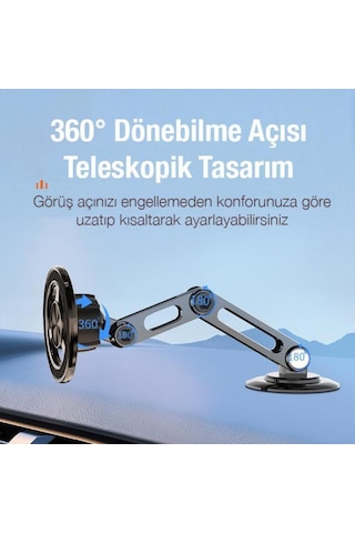 Coofbe Güçlü Metal Magsafe Uyumlu 360 Dönebilen Araç İçi Telefon Tutucu Masaüstü Telefon Tutucu Stand