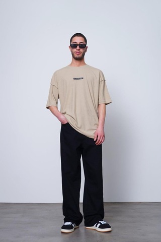 Krem Fitilli Another Level Mh Oversize Tişört Krem