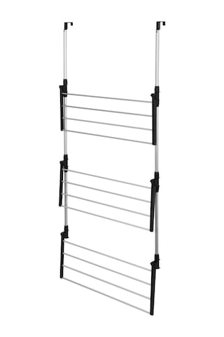 Biricik 3 Katlı Kapı Arkası Alüminyum Çamaşır Kurutmalık Siyah