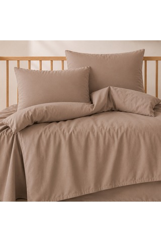 Lief Home %100 Pamuklu Sertifikalı Bebek Nevresim Takımı 100x150 63 Tel Dokuma Kutulu Gönderim Kahverengi