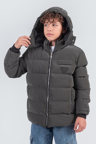 Pina Kids Nova Kumaş Kapüşonlu Erkek Çocuk Kışlık Mont Km2509 Füme