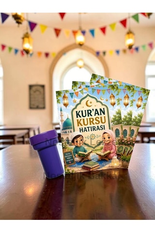 20 Adet Kur'an Kursu Hatırası Mühür Istampa Tebrik Kartı Hediye Seti