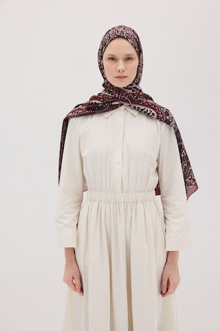 Mirsoy Scarf Almira Pamuk Etnik Desen Şal Bordo