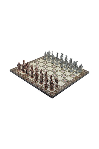 Gifthome Metal Satranç Takımı - Seti Battal ispanyol antik Kat.
