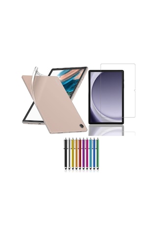Honor Pad X8 10.1 Inç Kılıf Şeffaf Silikon Kılıf + Nano Ekran Koruyucu + Kalem