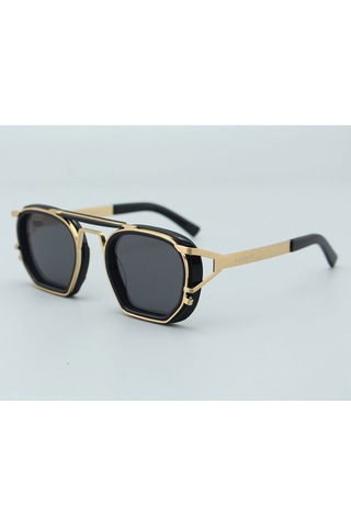 Leziff Montecarlo Unisex Güneş Gözlüğü Siyah - Gold