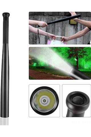 Tenfowee Alüminyum Allyum Kalem Feneri, Led Işık Kaynağı, Beyzbol Sopası Deseni, 39cm, 200-500m Işık Mesafesi, Ev, Outdoor, Acil Durumlar İçin Pil Dahil Değil Çok Renkli