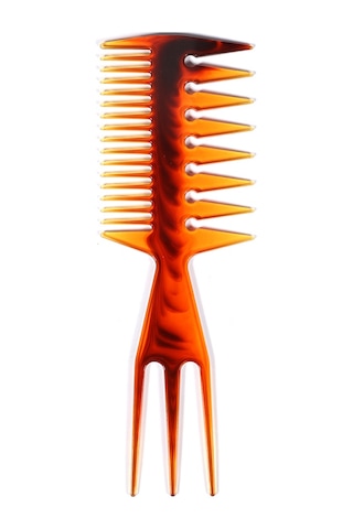 Vkemall Amber Renkli Üç Yönlü Saç Oluşturucu Taraması - Geniş Dişli Kolu Saç Dizayn Aracı Saç Ve Kafa Derisini Koruyan Profesyonel Ve Ev Kullanıma Uygun