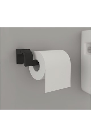 Tema Premium Serisi Banyo Wc Tuvalet Kağıtlığı Mat Siyah
