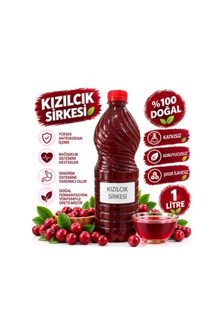 Kızılcık Sirkesi 1 Lt. X 3